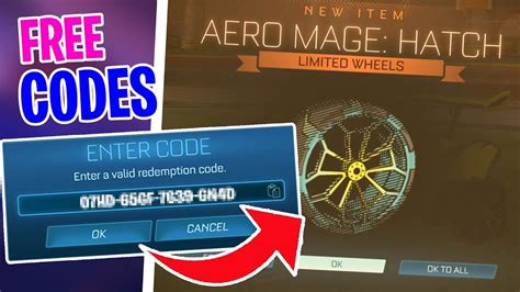 free rocket league codes